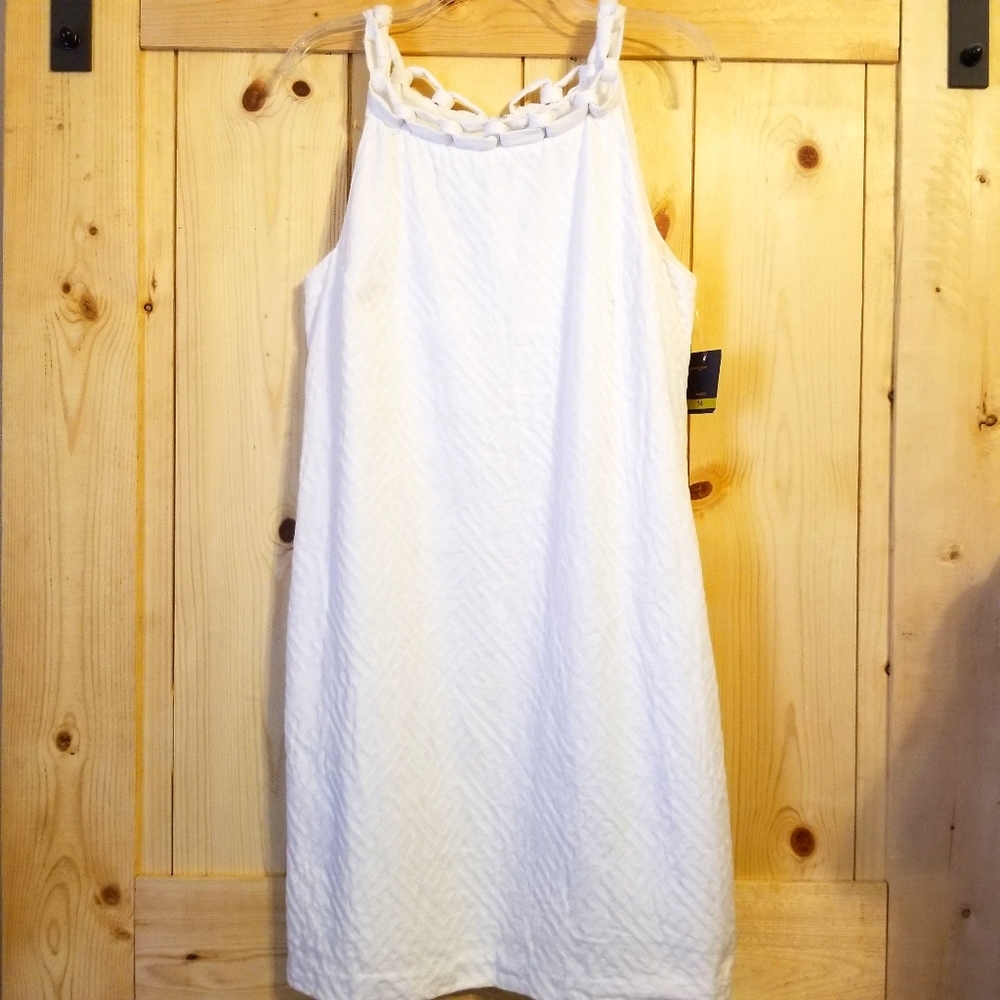 Just...Taylor White Textured Sheath Dress